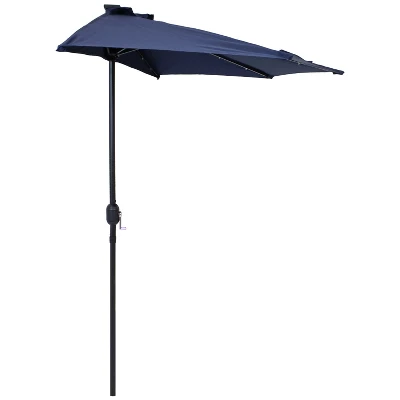 Sunnydaze Decor Sunnydaze Solar Outdoor Half Patio Umbrella With LED Lights And Crank - 9' 14 Sunnydaze Decor Sunnydaze Solar Outdoor Half Patio Umbrella With LED Lights And Crank - 9' - Image 12