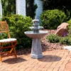 Sunnydaze Decor Sunnydaze 40"H Electric Polyresin 2-Tiered Pagoda Outdoor Water Fountain With LED Light -Sunnydaze Decor GUEST 6423c088 19ff 410f 832e 44035011568f