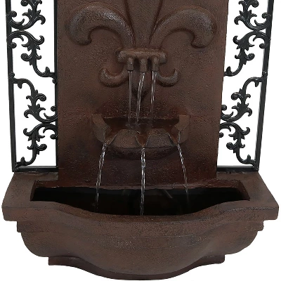 Sunnydaze Decor Sunnydaze French Lily Solar Outdoor Wall Fountain With Battery Pack - 33-Inch 5 Sunnydaze Decor Sunnydaze French Lily Solar Outdoor Wall Fountain With Battery Pack - 33-Inch - Image 3