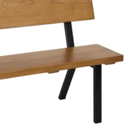 Sunnydaze Decor Sunnydaze European Chestnut Indoor/Outdoor Patio Bench With Powder-Coated Steel Frame - 59" W X 21" D X 33.75" H 9 Sunnydaze Decor Sunnydaze European Chestnut Indoor/Outdoor Patio Bench With Powder-Coated Steel Frame - 59" W X 21" D X 33.75" H -Sunnydaze Decor GUEST 67845859 65c4 4c6d 838b 2f2c60baa06b