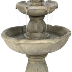 Sunnydaze Decor Sunnydaze 35"H Electric Fiberglass 3-Tier Birds' Delight Outdoor Bird Bath Water Fountain -Sunnydaze Decor GUEST 680d14bc 8bf5 4e0c a899 784e6ce110de