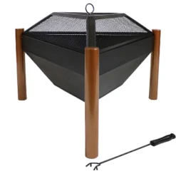 Sunnydaze Decor Sunnydaze Outdoor Camping Or Backyard Steel Triangle Fire Pit With Wood Grate, Log Poker, And Spark Screen - 31" - Copper Finish 12 Sunnydaze Decor Sunnydaze Outdoor Camping Or Backyard Steel Triangle Fire Pit With Wood Grate, Log Poker, And Spark Screen - 31" - Copper Finish -Sunnydaze Decor GUEST 68f10bf1 aada 4058 b703 7f1e40a3c9f5