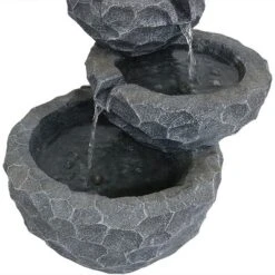 Sunnydaze Decor Sunnydaze Outdoor 3-Tier Chiseled Basin Solar Powered Water Fountain With Battery Backup And Submersible Pump - 22" -Sunnydaze Decor GUEST 6b10e673 af5b 4ba3 a292 c25d5c394587