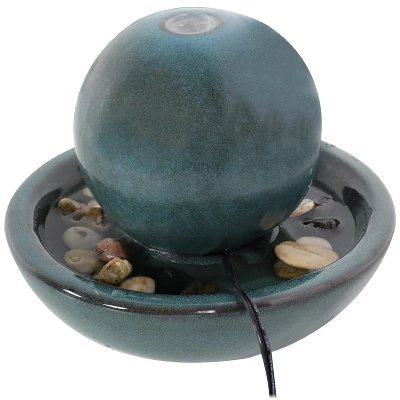 Sunnydaze Decor Sunnydaze Indoor Home Decorative Smooth Glazed Ceramic Orb Tabletop Water Fountain Feature - 7" - Green 8 Sunnydaze Decor Sunnydaze Indoor Home Decorative Smooth Glazed Ceramic Orb Tabletop Water Fountain Feature - 7" - Green - Image 6