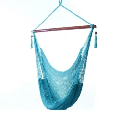 Sunnydaze Decor Sunnydaze Caribbean Style Extra Large Hanging Rope Hammock Chair Swing With Stand - 300 Lb Weight Capacity -Sunnydaze Decor GUEST 6b3f2ff7 0ef9 4e75 b259 22824a8b7475