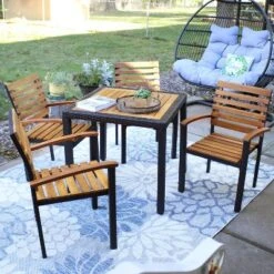 Sunnydaze Decor Sunnydaze Julian 5pc Resin Wicker And Acacia Wood Outdoor Patio Dining Set 17 Sunnydaze Decor Sunnydaze Julian 5pc Resin Wicker And Acacia Wood Outdoor Patio Dining Set -Sunnydaze Decor GUEST 6b494a09 c4b2 4e7c 8db7 d4b337d94c7e