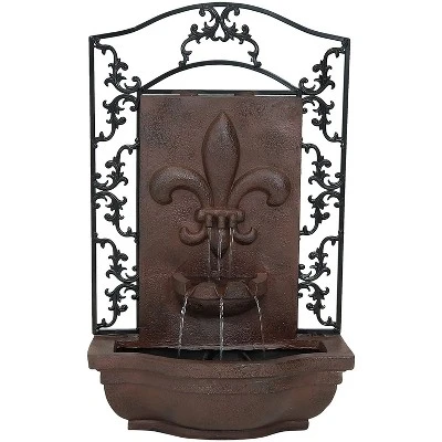 Sunnydaze Decor Sunnydaze 33"H Electric Polystone French Lily Design Outdoor Wall-Mount Water Fountain 10 Sunnydaze Decor Sunnydaze 33"H Electric Polystone French Lily Design Outdoor Wall-Mount Water Fountain - Image 8