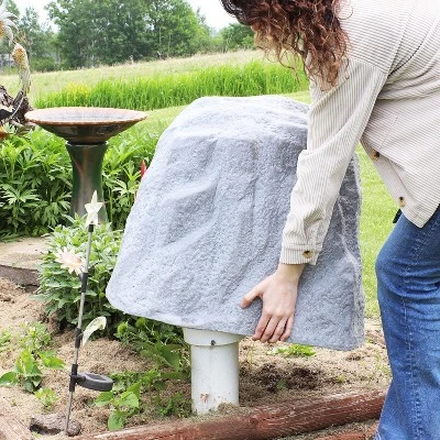 Sunnydaze Decor Sunnydaze Outdoor Lightweight Polyresin Landscape Rock Septic Cover With Stakes - 21.5" 3 Sunnydaze Decor Sunnydaze Outdoor Lightweight Polyresin Landscape Rock Septic Cover With Stakes - 21.5"