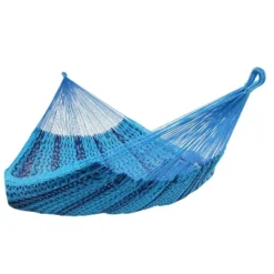 Sunnydaze Decor Sunnydaze XXL Thick Cord Family Size Hand-Woven Portable Mayan Hammock With Steel Stand - 400 Lb Weight Capacity/15' Stand - Blue 12 Sunnydaze Decor Sunnydaze XXL Thick Cord Family Size Hand-Woven Portable Mayan Hammock With Steel Stand - 400 Lb Weight Capacity/15' Stand - Blue -Sunnydaze Decor GUEST 6d93f026 d75b 4243 a940 65d2e4e63d8e