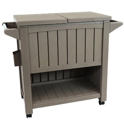 Sunnydaze Decor Sunnydaze Rolling Patio Serving Cart With Prep Table, Cooler And Storage 14 Sunnydaze Decor Sunnydaze Rolling Patio Serving Cart With Prep Table, Cooler And Storage - Image 12