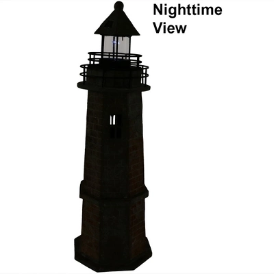 Sunnydaze Decor Sunnydaze Outdoor Backyard Garden Nautical Lighthouse Solar LED Pathlight Statue Figurine - 35" - Brick 10 Sunnydaze Decor Sunnydaze Outdoor Backyard Garden Nautical Lighthouse Solar LED Pathlight Statue Figurine - 35" - Brick - Image 8