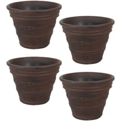 Sunnydaze Decor Sunnydaze Indoor/Outdoor Patio, Garden, Or Porch Weather-Resistant Double-Walled Laurel Flower Pot Planter - 13" - Rust Finish -Sunnydaze Decor GUEST 6ed9b7cc 1b63 4b67 a9f0 064c3d11d4f9