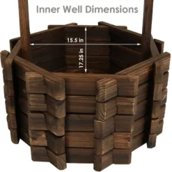 Sunnydaze Decor Sunnydaze Outdoor Fir Wood Wishing Well Garden Planter With Hanging Flower Bucket For Garden Or Yard - 45" H - Brown 19 Sunnydaze Decor Sunnydaze Outdoor Fir Wood Wishing Well Garden Planter With Hanging Flower Bucket For Garden Or Yard - 45" H - Brown -Sunnydaze Decor GUEST 6f826345 1690 47e1 8af0 4abc119d7f76