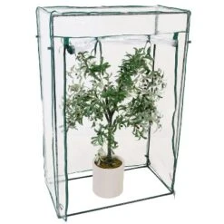 Sunnydaze Decor Sunnydaze Outdoor Deluxe Portable Large Potted Plant And Starter Tomato Plant Greenhouse With Roll-Up Door - Clear -Sunnydaze Decor GUEST 71472fbb 088c 4235 9d22 ee6aa43f30fa