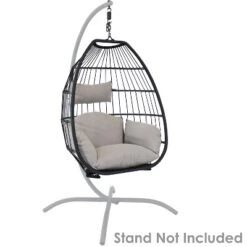 Sunnydaze Decor Sunnydaze Outdoor Resin Wicker Patio Oliver Lounge Hanging Basket Egg Chair Swing With Cushions And Headrest - Gray - 2pc 15 Sunnydaze Decor Sunnydaze Outdoor Resin Wicker Patio Oliver Lounge Hanging Basket Egg Chair Swing With Cushions And Headrest - Gray - 2pc -Sunnydaze Decor GUEST 7155d48a 6e19 4e32 9369 4f482c2931ff