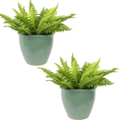 Sunnydaze Decor Sunnydaze Indoor/Outdoor Ocean Villa Decorative Glazed Ceramic Planters For Greenery Or Flowers - 11.75" -Sunnydaze Decor GUEST 71987d61 1a98 4bc3 9e3d 464cc89798a4