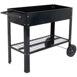Sunnydaze Decor Sunnydaze Outdoor Galvanized Steel Raised Mobile Elevated Planter Cart With Handlebar And Wheels - 43" -Sunnydaze Decor GUEST 71a875e9 0ee0 44a6 8d71 bfb2ec6bf041