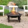 Sunnydaze Decor Sunnydaze Outdoor Portable Camping Or Backyard Elevated Round Fire Pit Bowl With Stand, Spark Screen, Wood Grate, And Log Poker - 29" - Bronze -Sunnydaze Decor GUEST 72cbf9cf dc9e 417b bac8 c2a32b7b3dfe