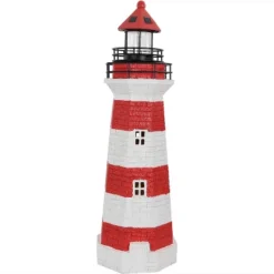 Sunnydaze Decor Sunnydaze Outdoor Backyard Garden Nautical Lighthouse Solar LED Pathlight Statue Figurine - 36" -Sunnydaze Decor GUEST 7351aa08 dba4 4ed8 b641 0c4c3971bbf3