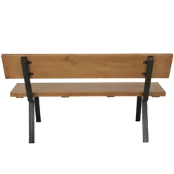 Sunnydaze Decor Sunnydaze European Chestnut Indoor/Outdoor Patio Bench With Powder-Coated Steel Frame - 59" W X 21" D X 33.75" H 10 Sunnydaze Decor Sunnydaze European Chestnut Indoor/Outdoor Patio Bench With Powder-Coated Steel Frame - 59" W X 21" D X 33.75" H -Sunnydaze Decor GUEST 737fc274 3177 4913 8f24 3e56b7cb5704