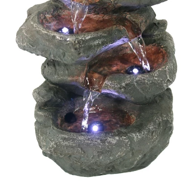 Sunnydaze Decor Sunnydaze Indoor Home Decorative Relaxing Stacked Rocks Tabletop Water Fountain With LED Lights - 10" 6 Sunnydaze Decor Sunnydaze Indoor Home Decorative Relaxing Stacked Rocks Tabletop Water Fountain With LED Lights - 10" - Image 4