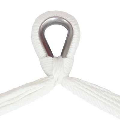 Sunnydaze Decor Sunnydaze Polyester Rope Hanging Caribbean-Style Hammock Chair Swing For Patio, Porch, Or Yard - Lagoon Stripes 4 Sunnydaze Decor Sunnydaze Polyester Rope Hanging Caribbean-Style Hammock Chair Swing For Patio, Porch, Or Yard - Lagoon Stripes - Image 2