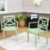 Sunnydaze Decor Sunnydaze Polypropylene Stackable Tristana Outdoor Patio Arm Chair -Sunnydaze Decor GUEST 74480ce7 0d2b 4deb 9295 c068ed4ac4c2