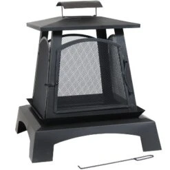 Sunnydaze Decor Sunnydaze Outdoor Camping Or Backyard Steel Pagoda Style Fire Pit With Log Poker And Wood Grate - 32" - Black 11 Sunnydaze Decor Sunnydaze Outdoor Camping Or Backyard Steel Pagoda Style Fire Pit With Log Poker And Wood Grate - 32" - Black -Sunnydaze Decor GUEST 74b46b97 c453 43cd 9f24 627c4c3f2a7e