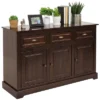Sunnydaze Decor Sunnydaze Sideboard With 3 Drawers And 3 Doors - Solid Pine Construction - Dark Brown- 32" -Sunnydaze Decor GUEST 74e363f9 8e02 417d bcda 962ae35307e9