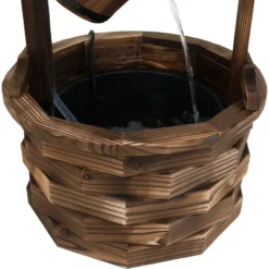 Sunnydaze Decor Sunnydaze 48"H Electric Fir Wood Old-Fashioned Wishing Well Outdoor Water Fountain -Sunnydaze Decor GUEST 7600fb0c 8489 43e3 9039 46b3419de822