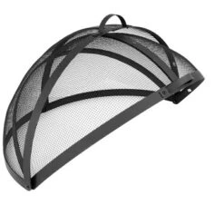 Sunnydaze Decor Sunnydaze Outdoor Heavy-Duty Steel Mesh Round Easy-Opening Camp Fire Pit Spark Screen Lid With Hinged Door - Black -Sunnydaze Decor GUEST 76da8c4a 23d3 4e24 881c 7e01bf9f967f