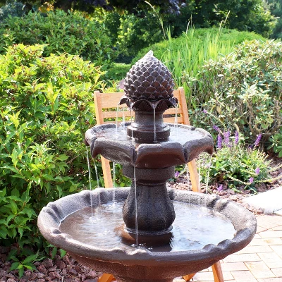 Sunnydaze Decor Sunnydaze 46" H Outdoor 2-Tier Pineapple Solar Water Fountain With Battery Backup 8 Sunnydaze Decor Sunnydaze 46" H Outdoor 2-Tier Pineapple Solar Water Fountain With Battery Backup - Image 6