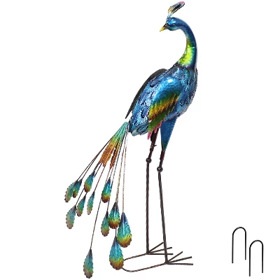Sunnydaze Decor Sunnydaze Metal Peacock Outdoor Garden Yard Art Statue Sculpture - 34" 9 Sunnydaze Decor Sunnydaze Metal Peacock Outdoor Garden Yard Art Statue Sculpture - 34" - Image 7