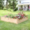 Sunnydaze Decor Sunnydaze Outdoor Square Wood Raised Garden Bed For Flower, Vegetable, And Herb Gardening - 48" Square - Brown
