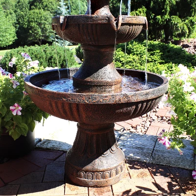 Sunnydaze Decor Sunnydaze 43"H Electric Fiberglass And Resin 3-Tier Flower Blossom Outdoor Water Fountain 6 Sunnydaze Decor Sunnydaze 43"H Electric Fiberglass And Resin 3-Tier Flower Blossom Outdoor Water Fountain - Image 4