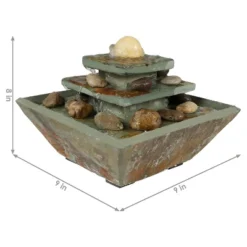 Sunnydaze Decor Sunnydaze Indoor Home Office Slate And Polished Stone Ball Tiered Tabletop Water Fountain With LED Light - 8" 23 Sunnydaze Decor Sunnydaze Indoor Home Office Slate And Polished Stone Ball Tiered Tabletop Water Fountain With LED Light - 8" -Sunnydaze Decor GUEST 79b3a946 fbc0 4fcd 948c 6b221d744240