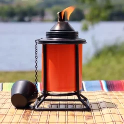 Sunnydaze Decor Sunnydaze Outdoor Metal Patio Deck Poolside Lawn Tabletop Torch Set - Green, Blue, Orange, And Brown -Sunnydaze Decor GUEST 79b48075 6535 46d1 a931 4363bf075489