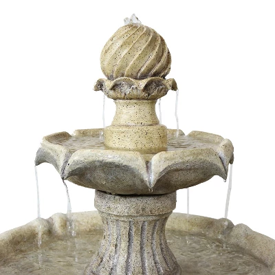 Sunnydaze Decor Sunnydaze 45" H Outdoor Arcade 2-Tier Solar Water Fountain With Battery Backup And LED Light 4 Sunnydaze Decor Sunnydaze 45" H Outdoor Arcade 2-Tier Solar Water Fountain With Battery Backup And LED Light - Image 2