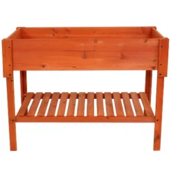 Sunnydaze Decor Sunnydaze Outdoor Raised Wooden Garden Bed With Lower Shelf For Plant Flowers, Herbs, Green Plants, And Vegetables - 42" -Sunnydaze Decor GUEST 7b50ece3 1c73 4902 9585 e7d4767552fa