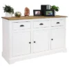 Sunnydaze Decor Sunnydaze Sideboard With 3 Drawers And 3 Doors - Solid Pine Construction - White - 32" -Sunnydaze Decor GUEST 7c0e3dbd d489 478a 9549 257ba037b7ed