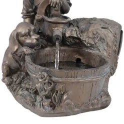 Sunnydaze Decor Sunnydaze Outdoor Polyresin Boy With Dog Solar Powered Water Fountain Feature With LED Light - 15" - Light Brown -Sunnydaze Decor GUEST 7c4bb9df 6d7b 43c7 872f 7cc0c9cefab4