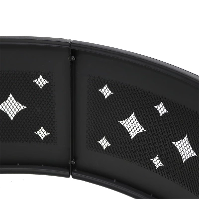 Sunnydaze Decor Sunnydaze Outdoor Heavy-Duty Steel Portable Large Round Diamond Cut Out Fire Pit Ring With Log Poker - 36" - Black 6 Sunnydaze Decor Sunnydaze Outdoor Heavy-Duty Steel Portable Large Round Diamond Cut Out Fire Pit Ring With Log Poker - 36" - Black - Image 4