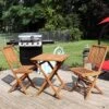 Sunnydaze Decor Sunnydaze Outdoor Solid Teak Wood With Stained Finish Nantasket Folding Bistro Table And Chairs - Brown - 3pc -Sunnydaze Decor GUEST 7c9ade82 a2da 4d8a 8f9b a72504b5de4d