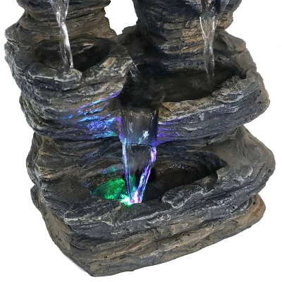 Sunnydaze Decor Sunnydaze Indoor Decorative Five Stream Rock Cavern Tabletop Water Fountain With Multi-Colored LED Lights - 13" 6 Sunnydaze Decor Sunnydaze Indoor Decorative Five Stream Rock Cavern Tabletop Water Fountain With Multi-Colored LED Lights - 13" - Image 4
