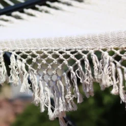 Sunnydaze Decor Sunnydaze Heavy-Duty 2-Person Woven Polyester Style Hammock With Crocheted Edges And Wooden Spreader Bars - 600 Lb Weight Capacity -Sunnydaze Decor GUEST 7d5a157a 1926 4109 99a4 0b93e51a8819