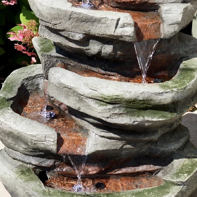 Sunnydaze Decor Sunnydaze 31"H Electric Polyresin And Fiberglass Lighted Cobblestone Waterfall Outdoor Water Fountain With LED Lights 7 Sunnydaze Decor Sunnydaze 31"H Electric Polyresin And Fiberglass Lighted Cobblestone Waterfall Outdoor Water Fountain With LED Lights - Image 5