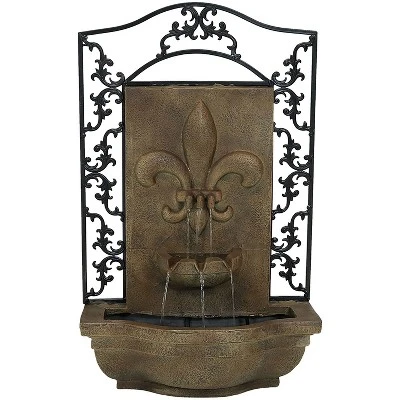 Sunnydaze Decor Sunnydaze French Lily Solar Outdoor Wall Fountain With Battery Pack - 33-Inch 12 Sunnydaze Decor Sunnydaze French Lily Solar Outdoor Wall Fountain With Battery Pack - 33-Inch - Image 10