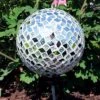 Sunnydaze Decor Sunnydaze Indoor/Outdoor Mirrored Diamond Mosaic Gazing Globe Glass Garden Ball - 10" Diameter - Silver -Sunnydaze Decor GUEST 8072406f 4a39 4820 99e9 87686020cb9a