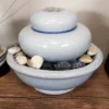 Sunnydaze Decor Sunnydaze Indoor Home Decorative Glazed Ceramic Smooth Cascade Tabletop Water Fountain - 7" - Light Gray -Sunnydaze Decor GUEST 80f059b2 8256 4007 929f 08f81ef761c8