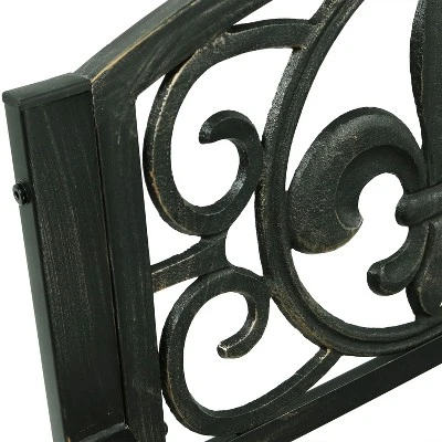 Sunnydaze Decor Sunnydaze Traditional Fleur-de-Lis Design Cast Iron And Steel Outdoor Rocking Chair 5 Sunnydaze Decor Sunnydaze Traditional Fleur-de-Lis Design Cast Iron And Steel Outdoor Rocking Chair - Image 3